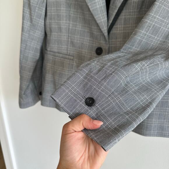 Hipchik Couture Beaded Blue Skull Plaid Single-Breasted Blazer Gray 14 - Picture 6 of 7